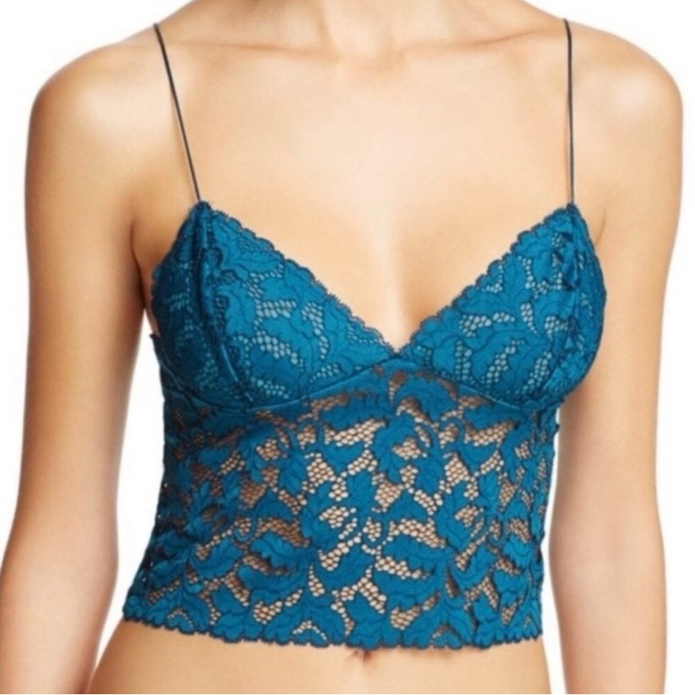Free People Brami Lace Crop Cami Longline Bra Top Intimately Free Size Small